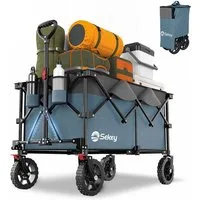 Sekey Bollerwagen Faltbar Handwagen Klappbar Transportwagen 200L 200KG Einkaufstrolley, Kompakt faltbar, spart Platz – ideal für Ausflug, Reise, Party