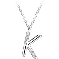 ALEXANDER YORK Kette mit Anhänger Buchstabenanhänger K, 2-tlg., 925 Sterling Silber