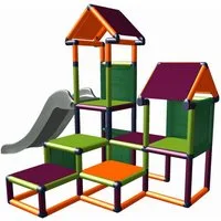 move and stic Spielcenter GESA Klettergerüst für Kleinkinder mit Rutsche für In- und Outdoor, (328 tlg), Made in Germany