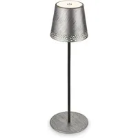 Briloner Leuchten LED Tischleuchte KIKI, Dimmfunktion, LED wechselbar, Warmweiß, mit Akku, höhenverstellbar, USB-C, warmweiß, IP44, schwarz-holz, 38 cm