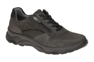 Waldl?ufer 718006 H-MAX Herren Schn?r Halbschuhe Grau Schwarz Echtleder Luftp...