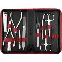 marQus Maniküre-Pediküre-Set 12 Teile in Echt Leder Etui handlich und weich, 12-tlg., Komplett Kit mit allem für die Hand- und Fußpflege, Nagelset