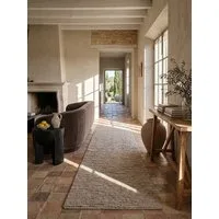 KADIMA DESIGN Wollteppich ALNE Teppich modern zeitlos Diele Flur robust Bouclé-Uni 80x230 Natur, Läufer, Höhe: 16 mm, 100% Wolle, 12 mm Mittelflor, fußbodenheizungsgeeignet, weich