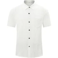 Allthemen Kurzarmhemd Herren Sommerhemd mit 3D Wellenstruktur Freizeithemd Relaxed Fit