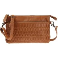 LECONI Umhängetasche kleine Schultertasche Abendtasche Damentasche Clutch echt Leder LE3081, geflochtenes Leder - Clutch & Crossbody tragbar - 27×17×4 cm