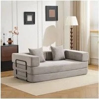 Leawin Schlafsofa Modulares Sofa mit Schlaffunktion, Cord Schlafsofa für Wohnzimmer, Faltbares Sofa mit Liegefunktion, weich gepolstert & ohne Montage