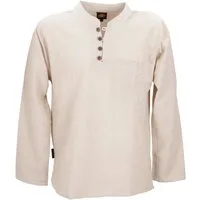 Guru-Shop Hemd & Shirt Nepal Ethno Yogahemd mit Kokosknöpfen,.. Ethno Style, alternative Bekleidung