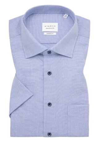 ETERNA - Hemd Twill Kurzarm mittelblau - Gr. - 41/Kurzarm