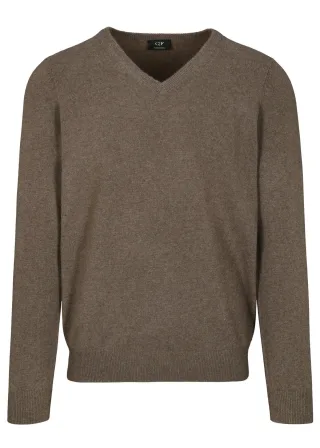 COMMANDER Finest Clothing - V-Pullover Basic, uni nougat mel. - Gr. - L