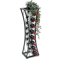 DanDiBo Weinregal Metall Schwarz Stehend Mika 80 cm Flaschenregal Modern, Weinregal für 8 Flaschen