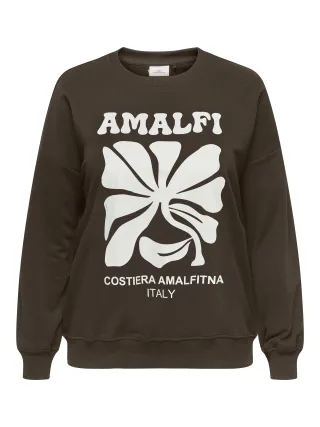 ONLY CARMAKOMA - CARESMARA L/S O-NECK SWEAT JRS Chocolate Martini - Gr. - 52