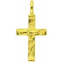 Adelia´s Kettenanhänger Damen & Herren 585 Gold Kreuz Anhänger, Goldschmuck für Damen & Herren