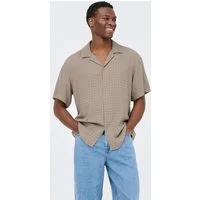 ONLY & SONS Kurzarmhemd ONSLATHAM RLXSS RESORT LINEN STRUC 0257 Viskose mit Leinen, normal geschnitten