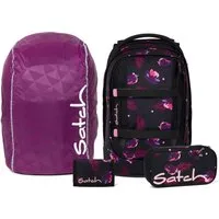 Satch Schulrucksack Pack (4tlg., inkl. Schlamperbox, Regenhülle und Geldbörse)