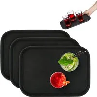 relaxdays Tablett Gastro Serviertablett 3er Set, Kunststoff