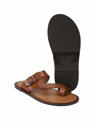 Mey & Edlich Herren Riviera-Zehen-Sandale Braun Obermaterial: 100 % Rindleder