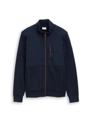 Tom Tailor - Hybrid Sweatjacke mit Steppung sky captain blue - Gr. - XL