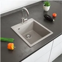 Bergstroem Granitspüle Venice, Beige, 43 x 50 cm, Rechteckig, 42.5/50 cm, Resistent gegen chemische Substanzen, (1 St)