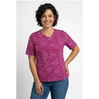 Ulla Popken T-Shirt T-Shirt Tiere Classic V-Ausschnitt Halbarm