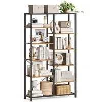 VASAGLE Bücherregal Standregal, mit 5 Ebenen, Regal, für Wohnzimmer, Bad, einfache Montage