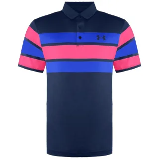Under Armour Playoff 2.0 Herren Blue/Pink Polo -Hemd