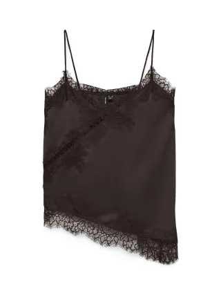 VERO MODA - VMNOVI LACE SINGLET WVN NOOS Chicory Coffee - Gr. - S