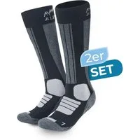 Alpenwert Skisocken 2er SET Snowboard Socken aus echter Merinowolle Herren & Damen (2 Paar, 4 Skisocken) Meinowolle Ski Socken