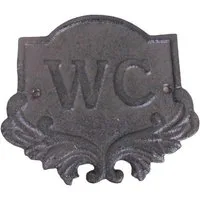 Deko-Impression Hinweisschild Dekoratives Schild Wandschild WC Toilette Gusseisen massiv braun, (1 St)