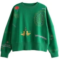 Next Sweater Rundhals-Sweatshirt mit Stickerei (1-tlg)