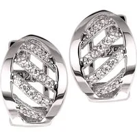 SilberDream Paar Creolen SilberDream Damen Creolen Ohrringe Blatt (Creolen), Damen Creolen Blatt aus 925 Sterling Silber, glanz, Farbe: silber, wei