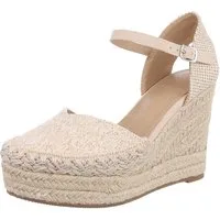 Ital-Design Moderne Espadrilles mit Keilabsatz für Damen, beige Plateausandaletten (89853032) Keilabsatz/Wedge Keilsandaletten in Beige