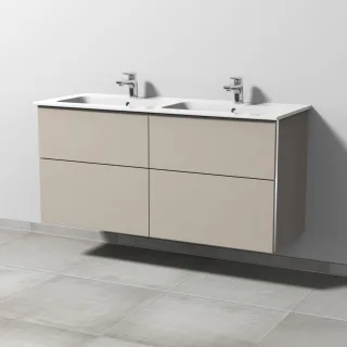 Sanipa 3way Waschtischunterbau zu Duravit ME by Starck Waschtisch mit 4 Auszügen, Kaschmir-Matt BP7281U
