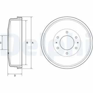 Delphi BREMSTROMMEL Fiat Fullback Mitsubishi L200