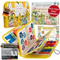 Lions Collection Lernspielzeug Busy Board Deutsch - vernäht - Montessori Spielzeug - Motorikmappe