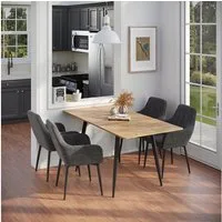 Vicco Esstisch Beaver, Goldkraft Eiche/Schwarz, 120 x 80 cm ausziehbar (1-St)