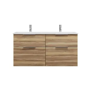 Burgbad Mineralguss Waschtisch-Set Eqio Frassino Dekor Cappuccino/Alpinweiss, SEYW122F3437C0001 SEYW122F3437C0001