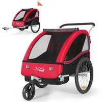 TIGGO Fahrradkinderanhänger TIGGO VS Kinderfahrradanhänger 2 in 1 Kinderanhänger Fahrradanhänger, für 1-2 Kinder geeignet