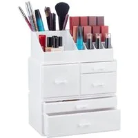 relaxdays Make-Up Organizer Acryl Make Up Organizer mit 21 Fächern, weiß