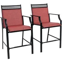 COSTWAY Gartenstuhl (2 St), Balkonstühle, Sitzhöhe 63cm, bis 180 kg belastbar