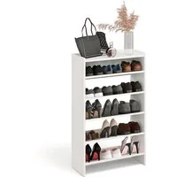 KOMTO Schuhregal Elexis 5 Schmal - Schuhablage Flur mit 5 Ebenen Offener Schuhschrank, Schuhschrank Schuh Organizer Platzsparend, 60 x 25 x 98 cm
