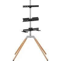 Universal-TV-Ständer Quadpod, Halterung silber/schwarz