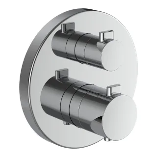 LAUFEN 2-Griff-Wannenthermostat, Unterputz, MEDA, 1 Mischwasserabgang, chrom HF506676100000