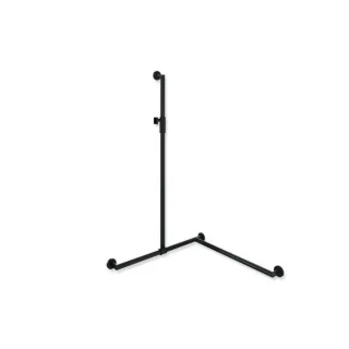 Hewi System 900 Duschhandlauf 900.35M30060CV 1250 x 765 x 765 mm, Edelstahl pulverbeschichtet schwarz tiefmatt, rechts