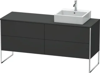Duravit XSquare Konsolenwaschtischunterbau bodenstehend Graphit Supermatt 1600x548x778 mm - XS4924R8 XS4924R8080