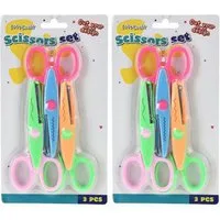 Koopman Bastelscheren Kinderscheren Bunt Welle Zick Zack 6 Tlg. Set, (Set, 6-tlg., Packung), 6tlg, ZickZack Schnitt, Wellenschitt, Kunststoff / Metall, Basteln