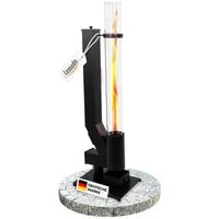 Lemodo Heizstrahler Pelletfackel CORE Feuersäule Outdoor mit Glasröhre Stahl schwarz