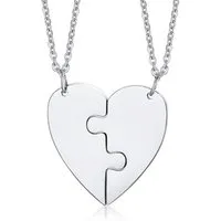 Order & Smile Schmuck Partnerkette Kette für Verliebte: Pärchen Halsketten „Herz“