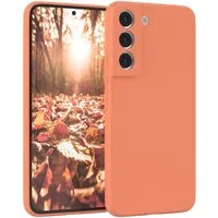 EAZY CASE Handyhülle für Samsung Galaxy S22 5G Hülle Silikon 6,1 Zoll, Schutzhülle mit Kameraschutz telefonhülle elastisch bumper tpu Orange