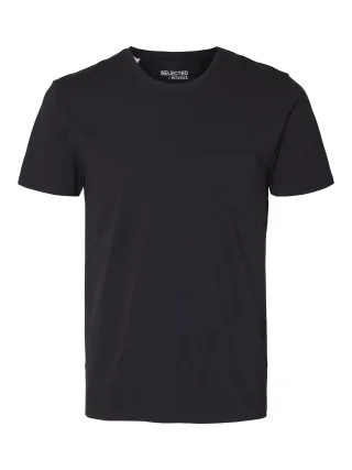selected men - SLMNEWPIMA SS O-NECK TEE NOOS Schwarz - Gr. - S