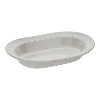 Staub Dining Line Teller 25 cm, oval, Weisser Trüffel, Keramik